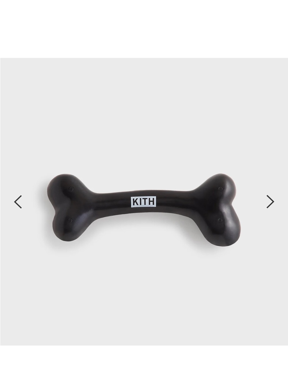 Kith Black Bone Dog Chew Toy with Center Logo
